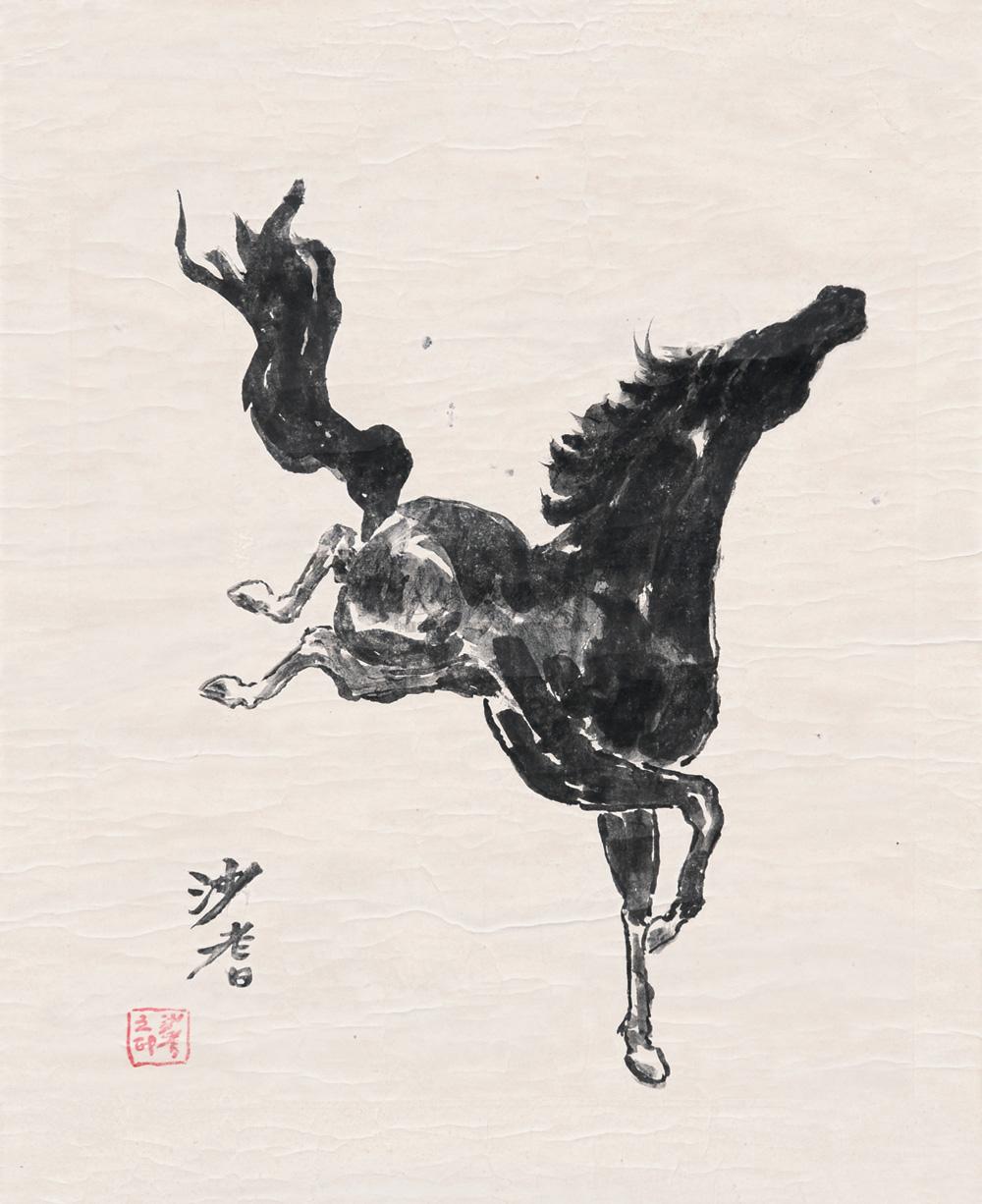【水墨昂首马图 纸本水墨】拍卖品_图片_价格_鉴赏_绘画_雅昌艺术品