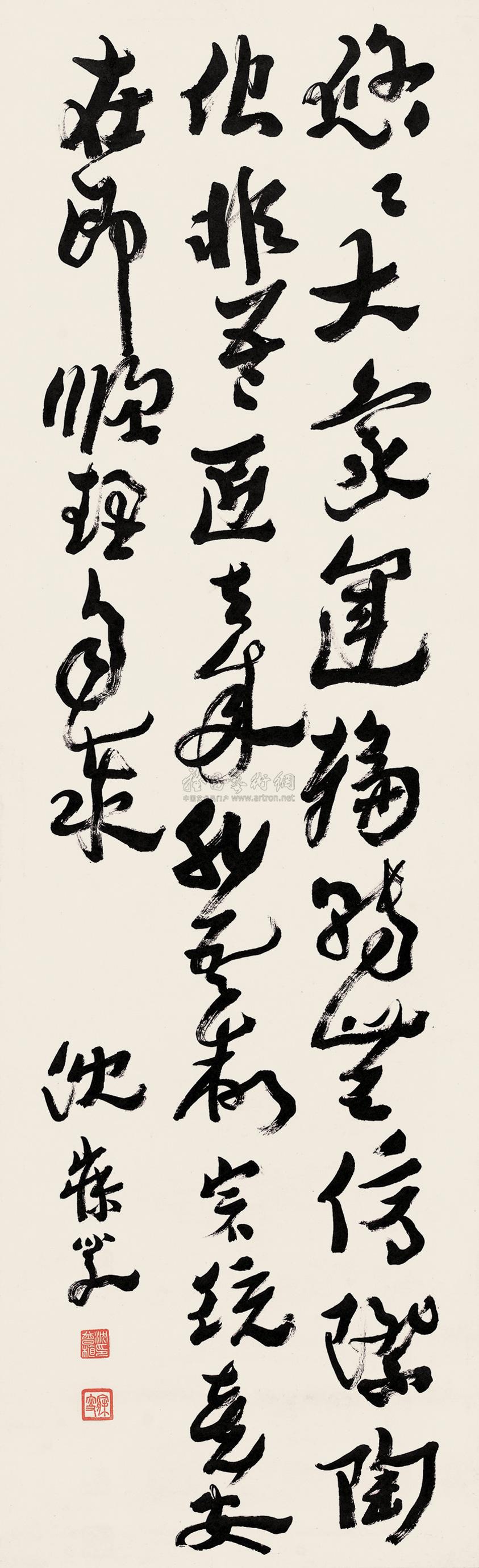 0325草书兰亭诗立轴纸本