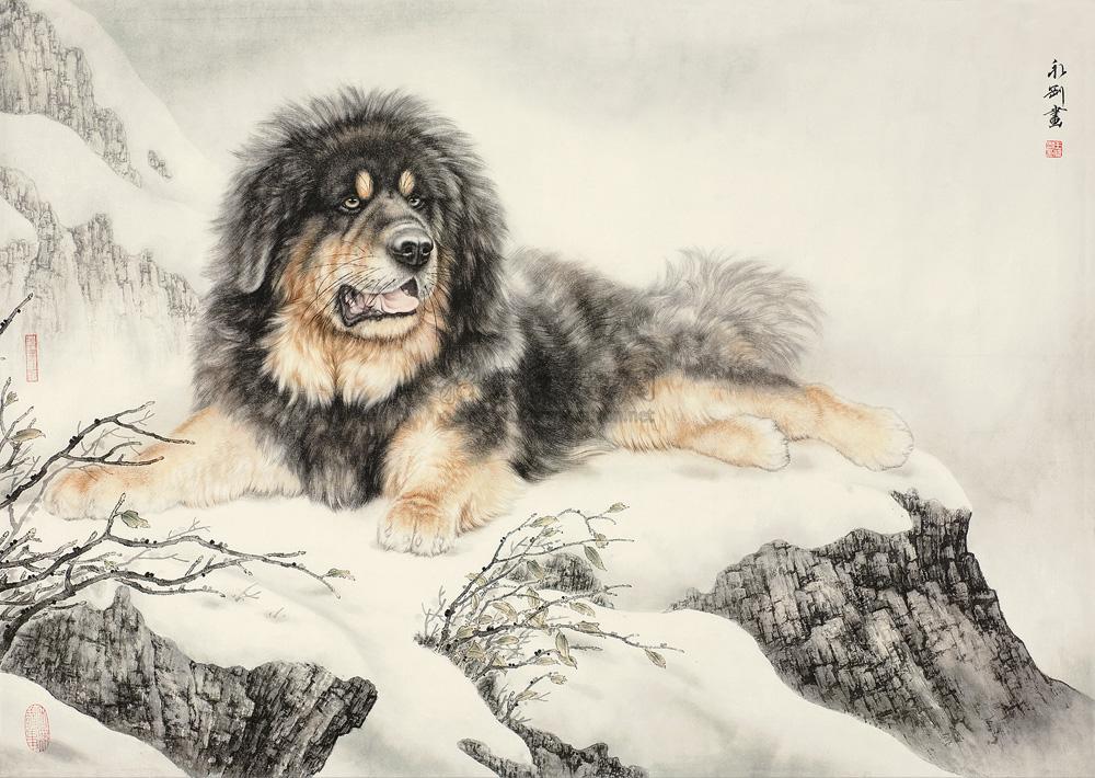 0503 藏獒 镜心 设色纸本
