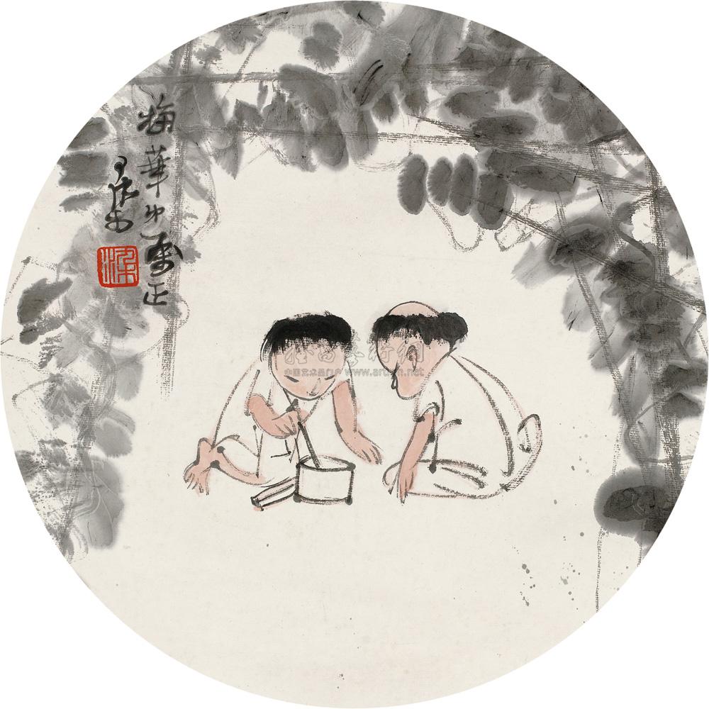 0582 童趣 立轴 设色纸本