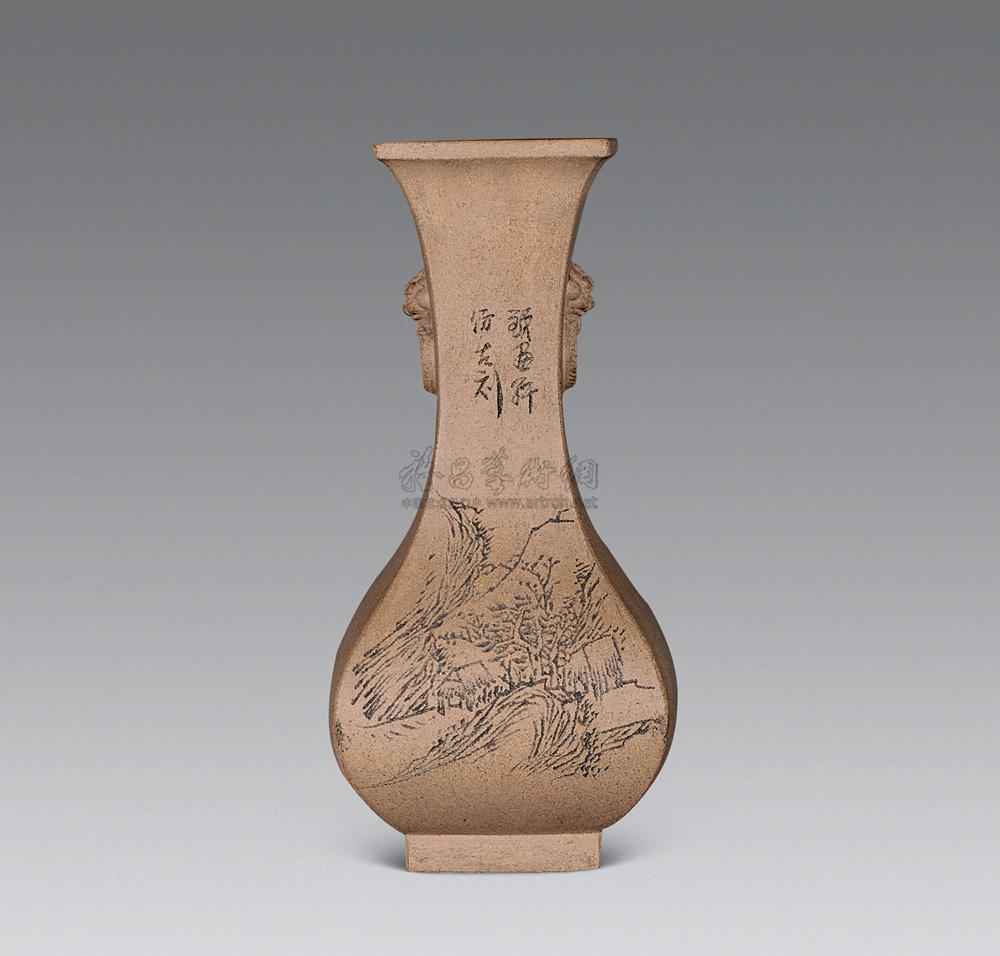 3131 铁画轩制 段泥花瓶