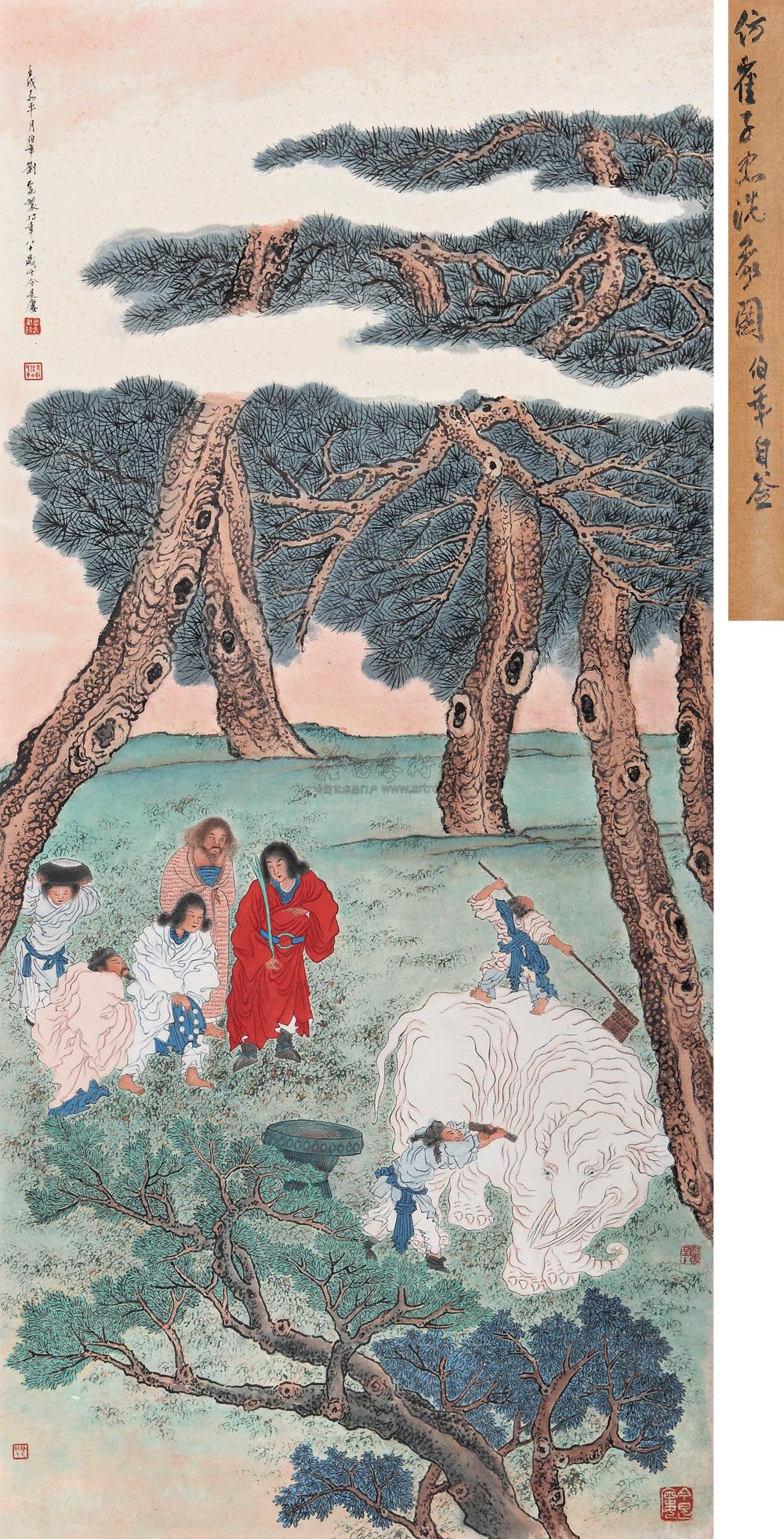 0271仿崔子忠人物一件立轴纸本