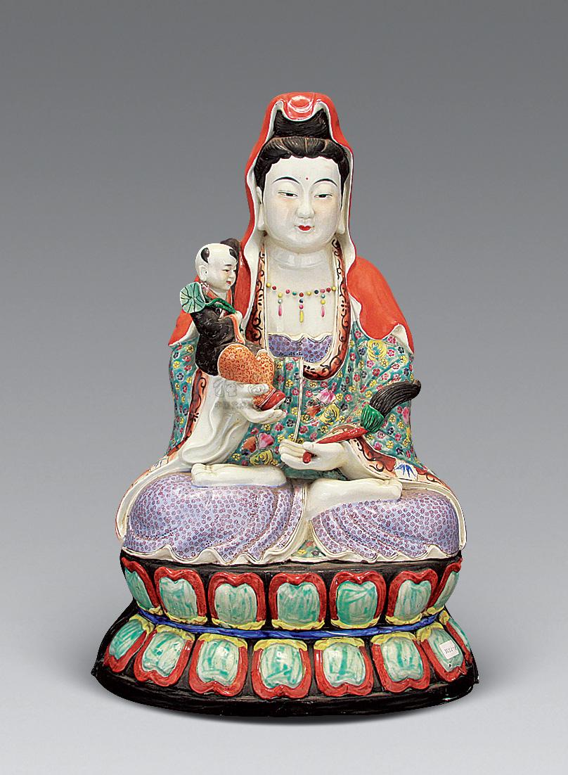 【粉彩送子观音坐像】拍卖品_图片_价格_鉴赏_现当代及其它瓷器_雅昌