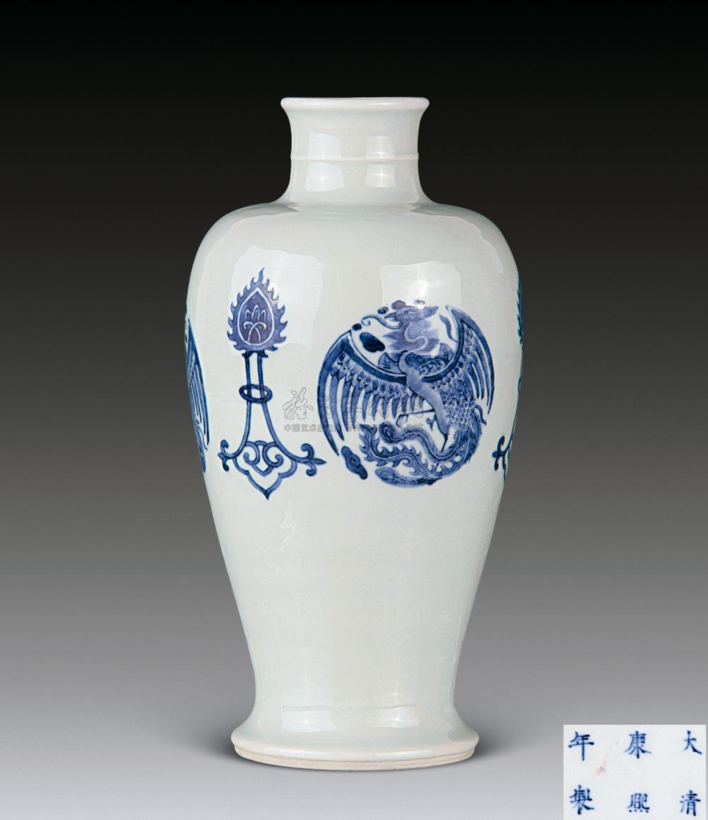 【清康熙 青花团凤纹梅瓶】拍卖品_图片_价格_鉴赏_清代青花瓷器_雅昌