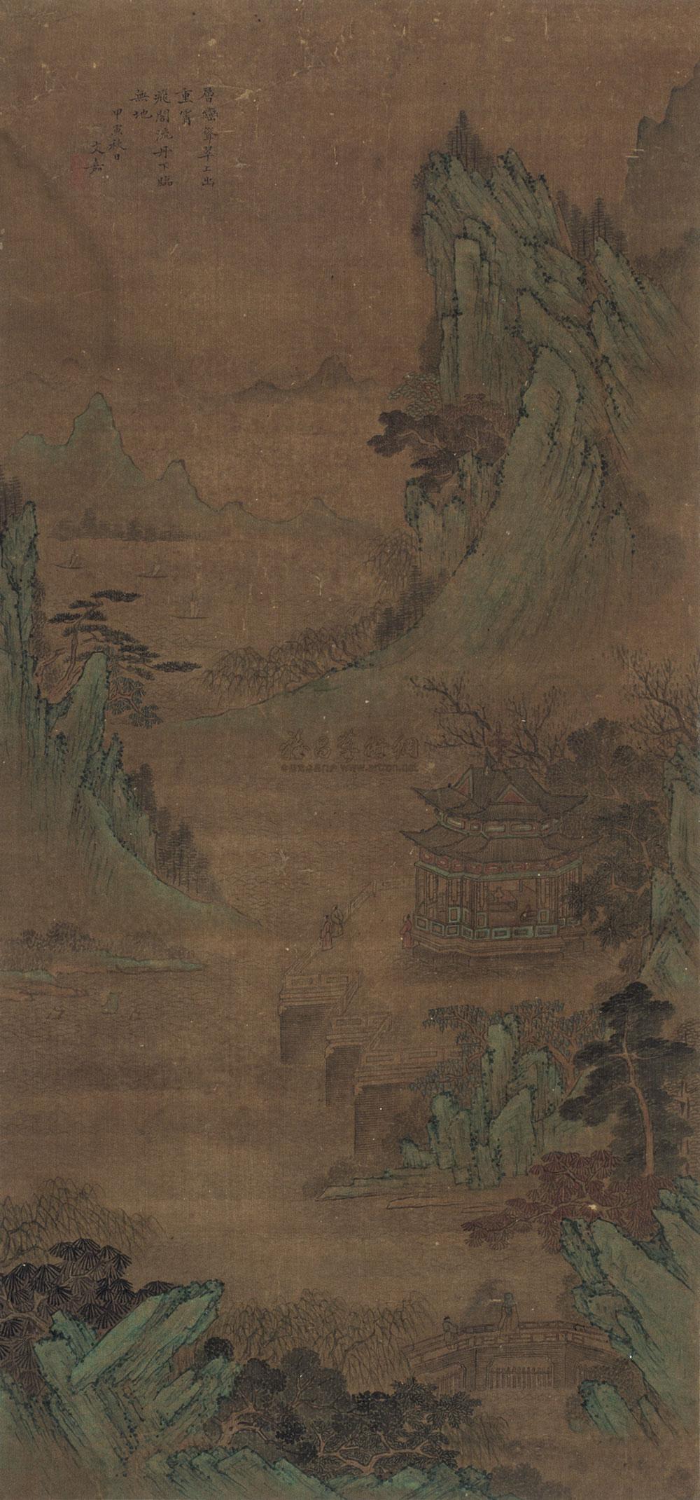 【1554年作 层峦耸翠 立轴 设色绢本】拍卖品_图片_价格_鉴赏_绘画_雅昌艺术品拍卖网