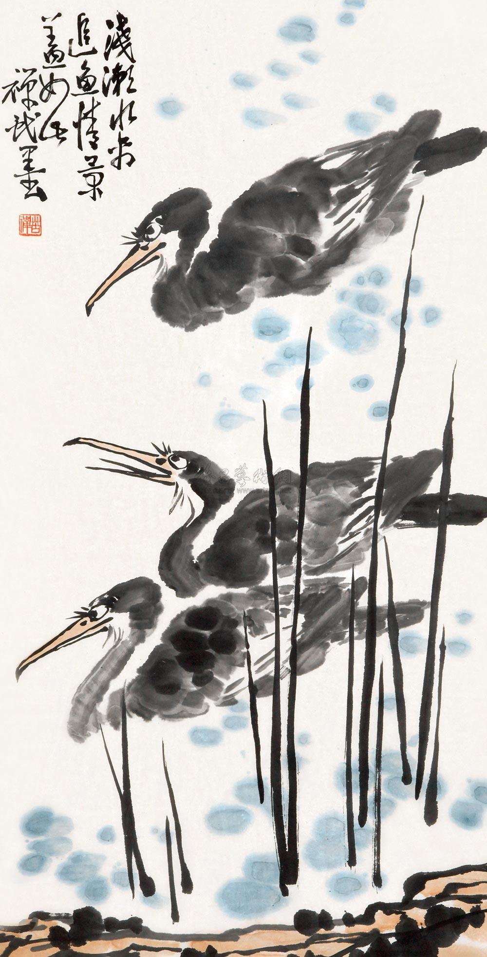 鹭鸶的大写意画法图片