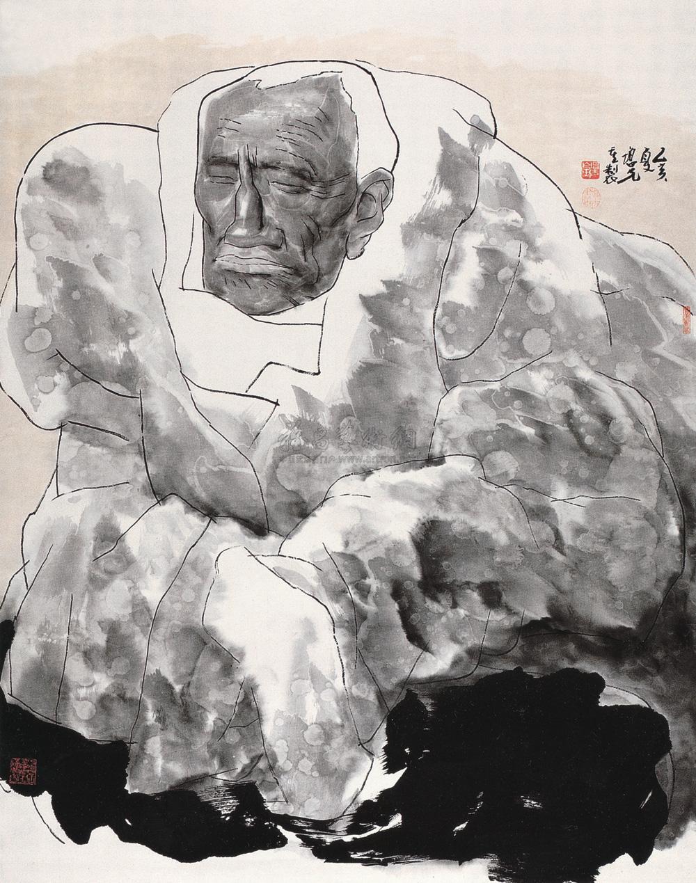 0542 父亲 设色纸本