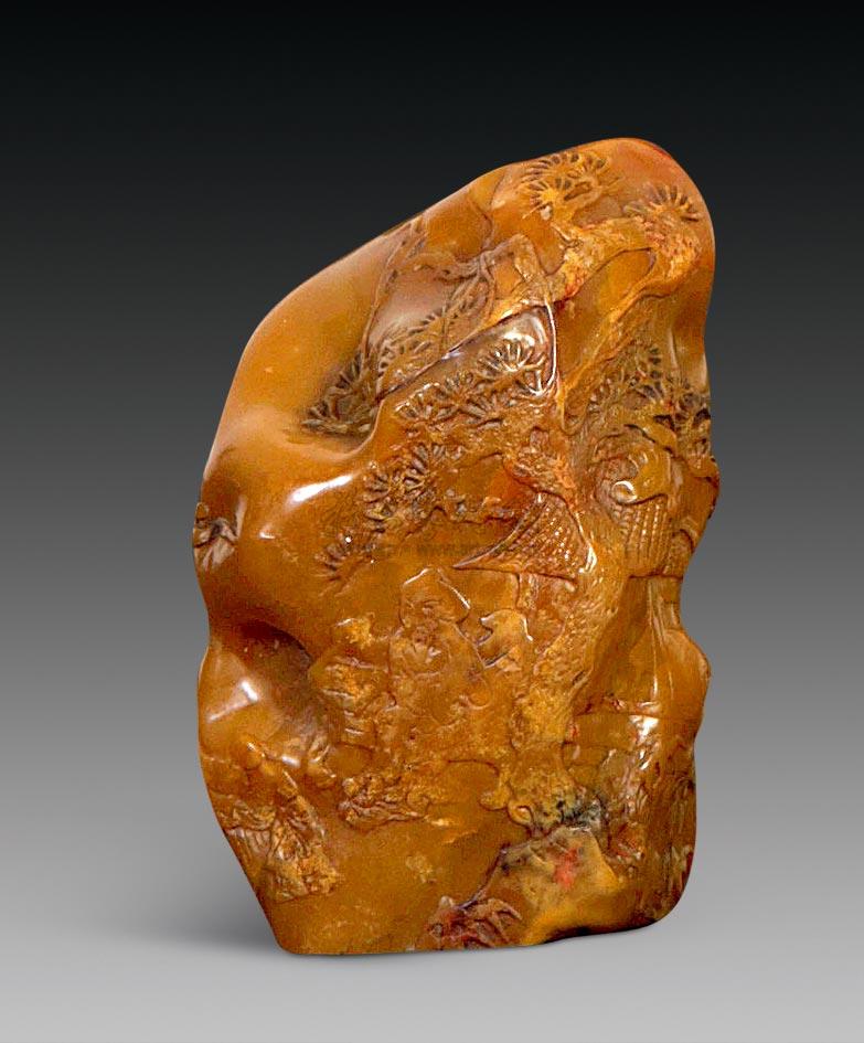 1207 田黄石雕松下高士章