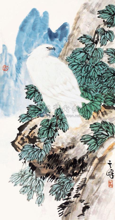 0420白鹰镜心纸本