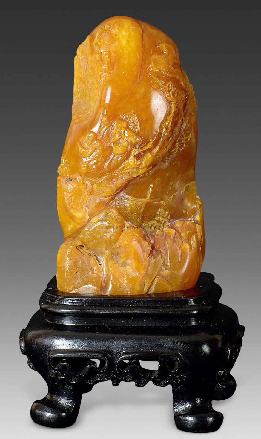 2271清代田黄冻童子高仕图摆件