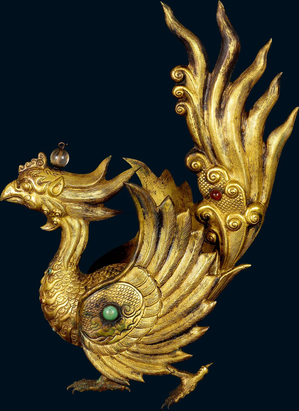 【唐代 铜鎏金浴火凤凰摆件】拍卖品_图片_价格_鉴赏_铜器_雅昌艺术品