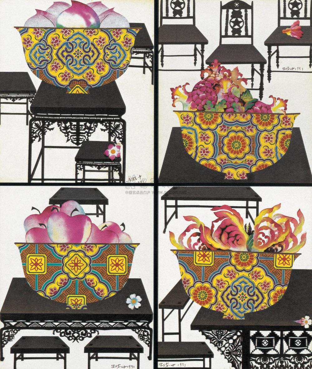 1557 1991年作 吕胜中 清贡 (共四件)