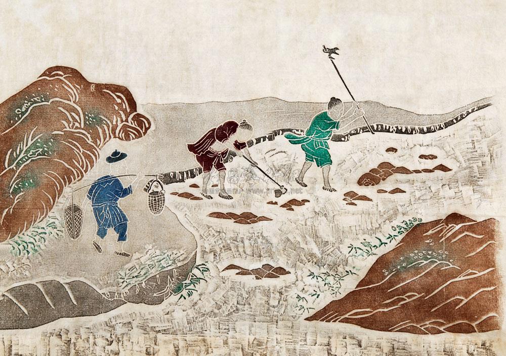 0107 1981年作 农耕图 木版