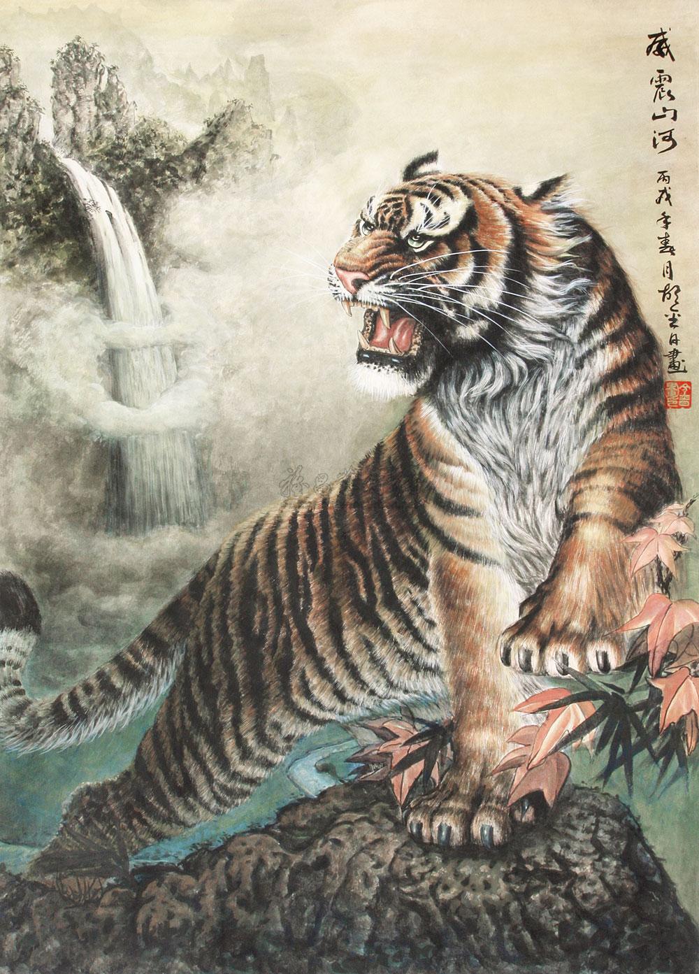 01932006年作威震山河设色纸本