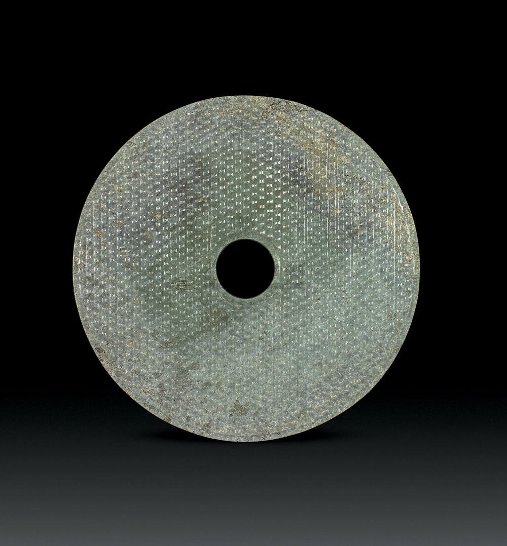 2885战国青玉蒲纹璧