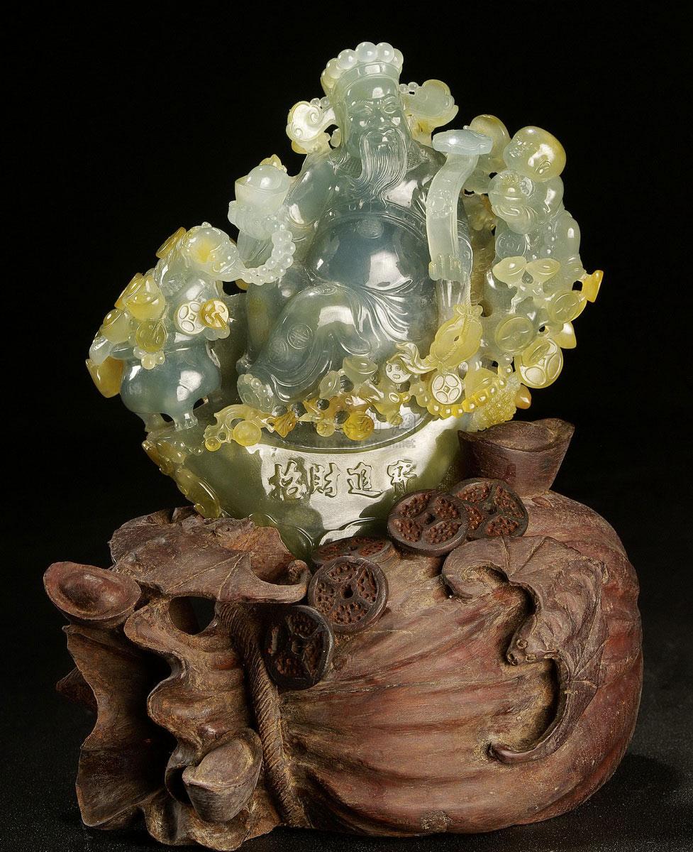 2394肖军财神翡翠摆件