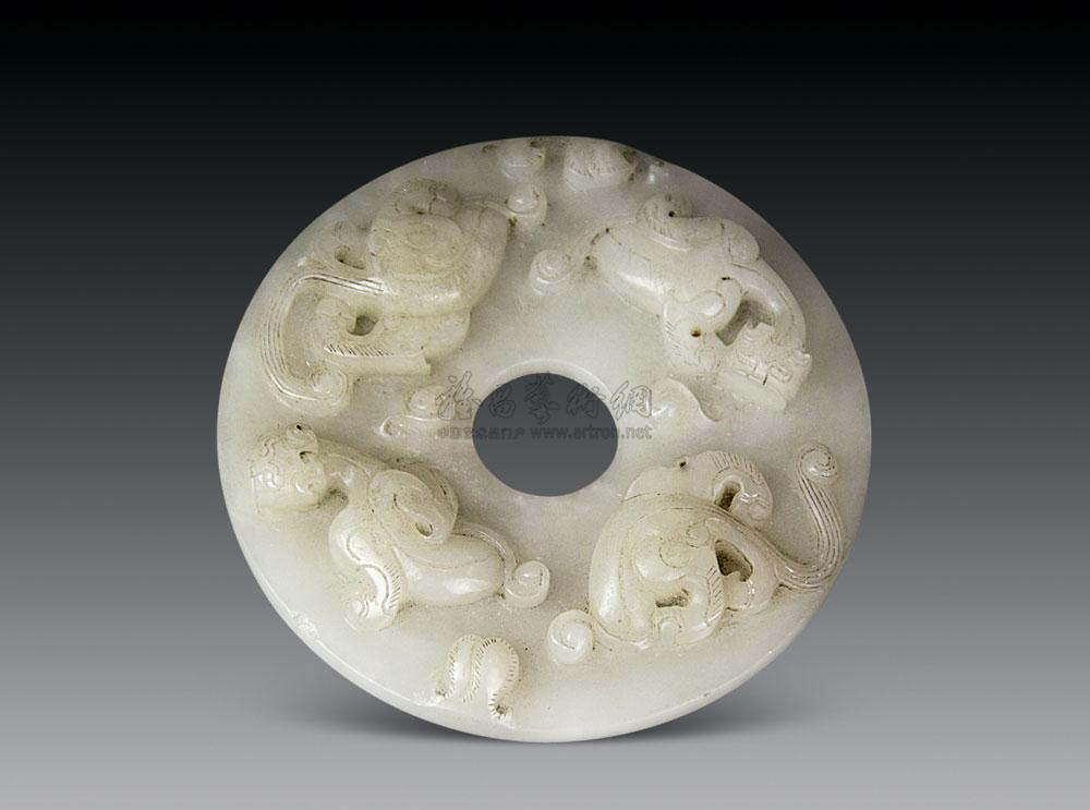 0670明螭虎勾连纹玉璧