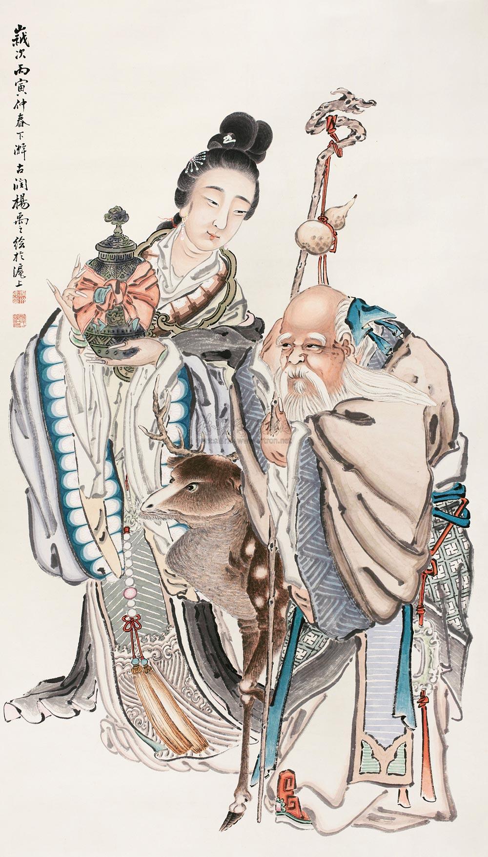 30051986年作麻姑献寿立轴纸本