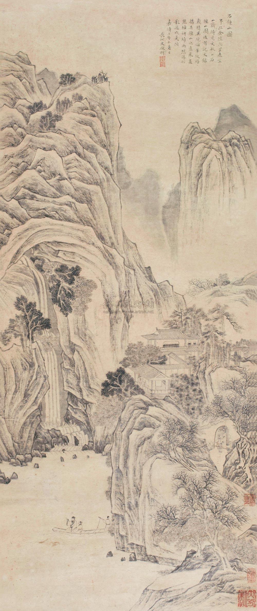 3039 石钟山图 立轴 纸本