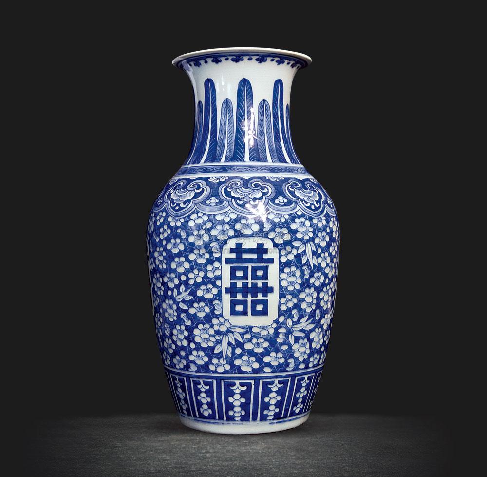 【清道光 青花喜字瓶】拍卖品_图片_价格_鉴赏_清代青花瓷器_雅昌艺术