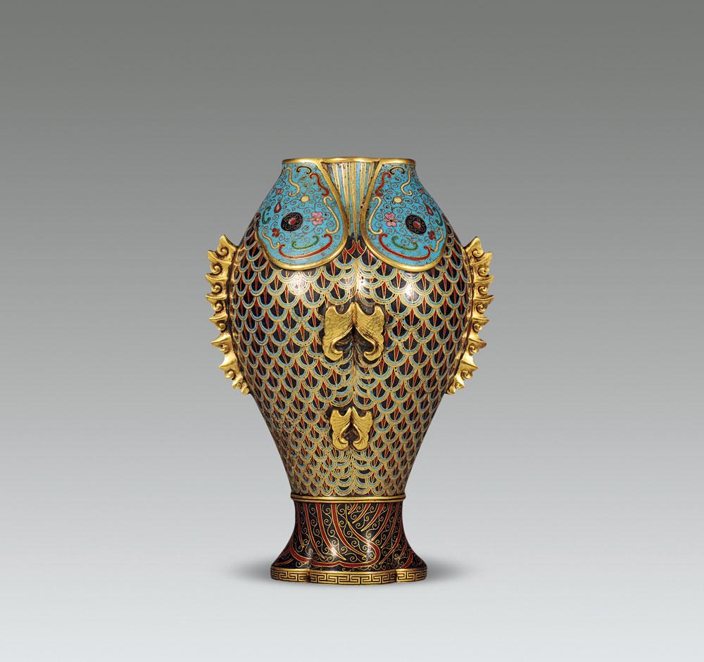 5391清掐丝珐琅鱼形瓶