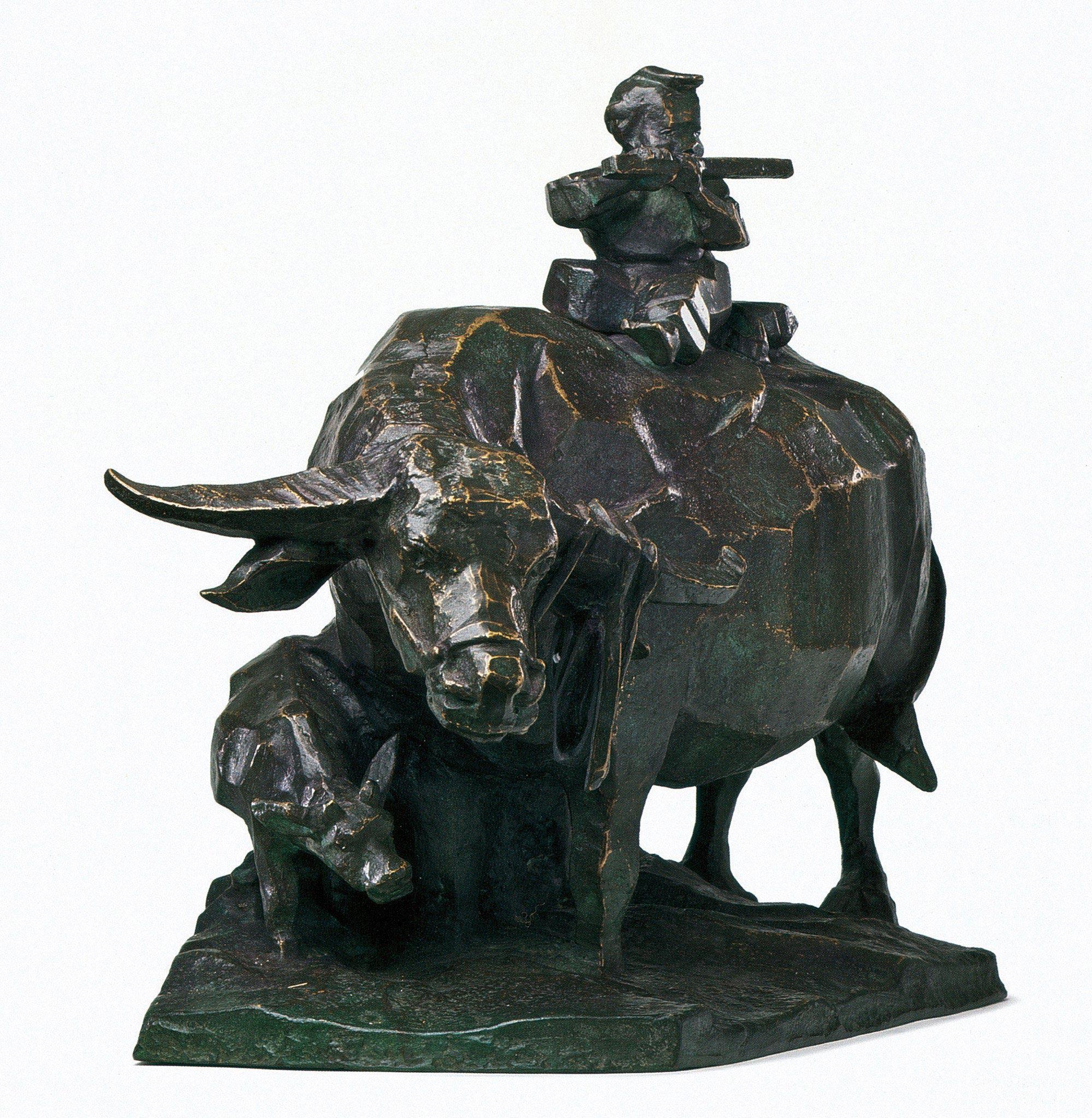 0739 1994年作 牧归笛声 青铜雕塑