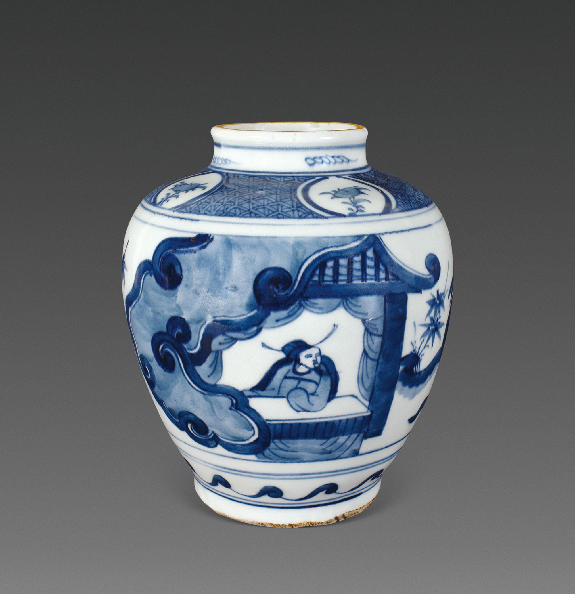 1618 明代 青花人物罐