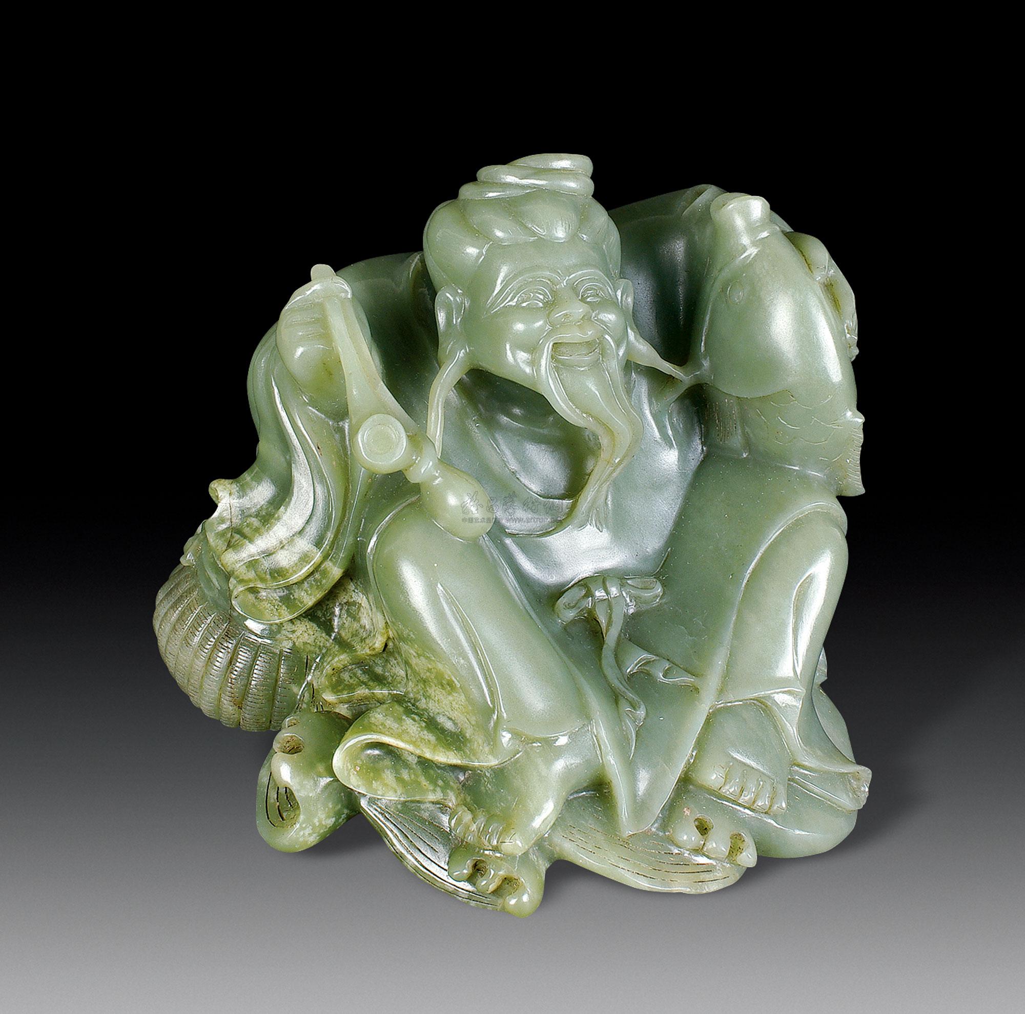 2477 清代 青玉渔翁摆件