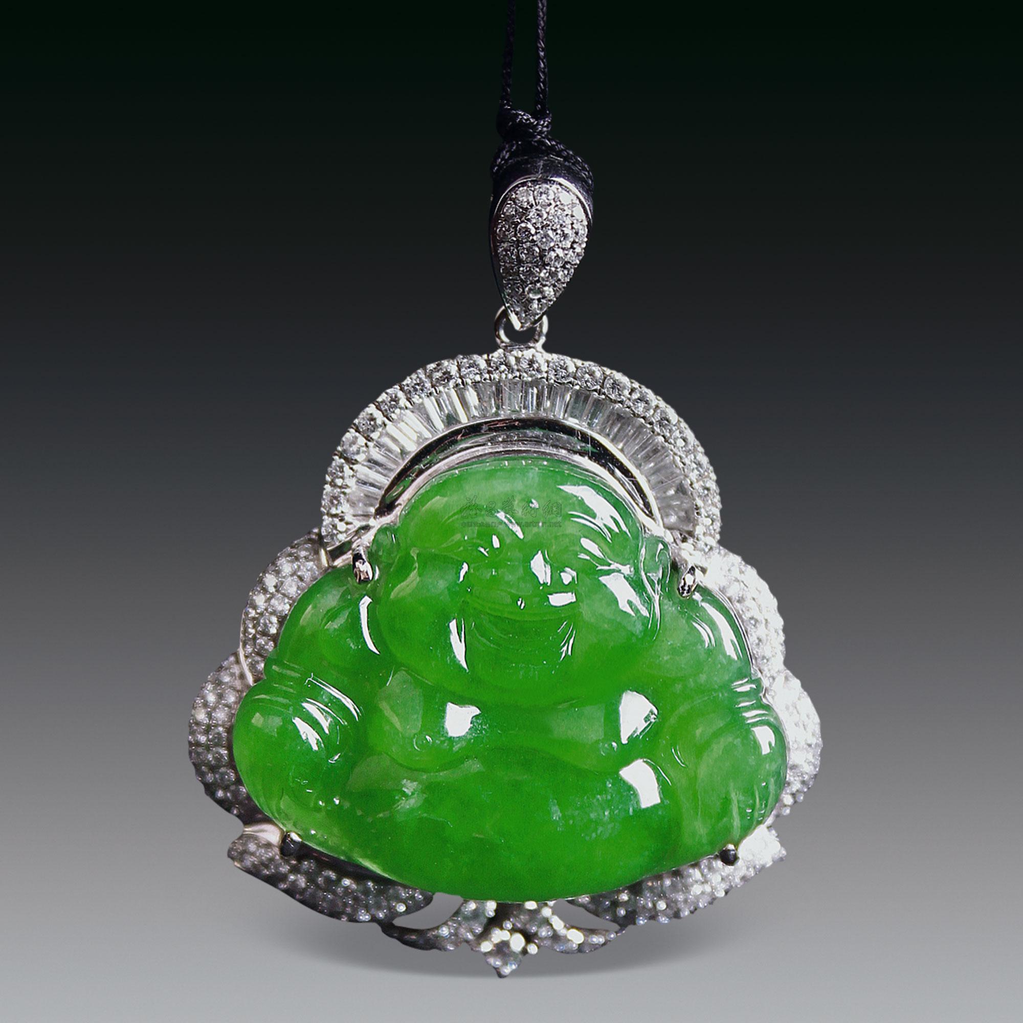 0452 翡翠镶钻佛