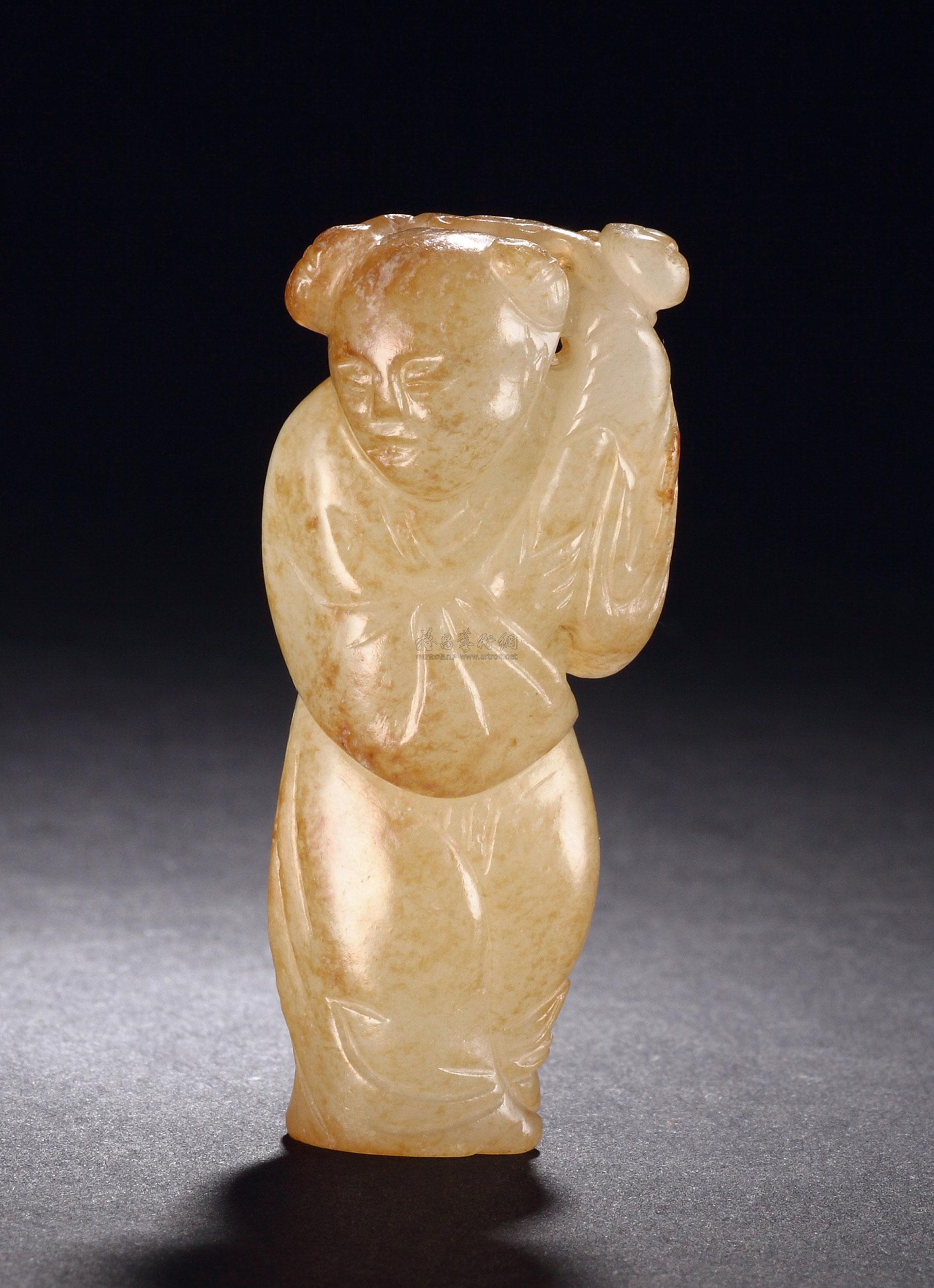 0106明白玉雕吉庆如意童子