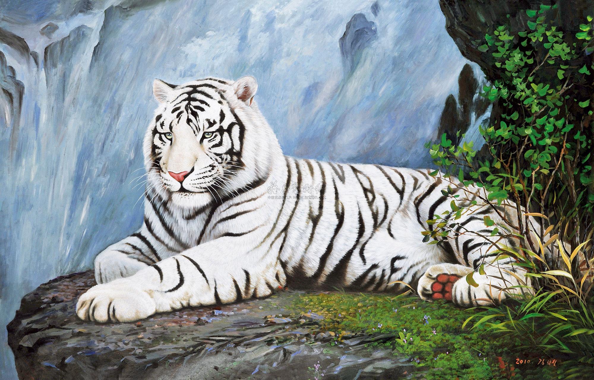 3105 白虎山川 布面油画