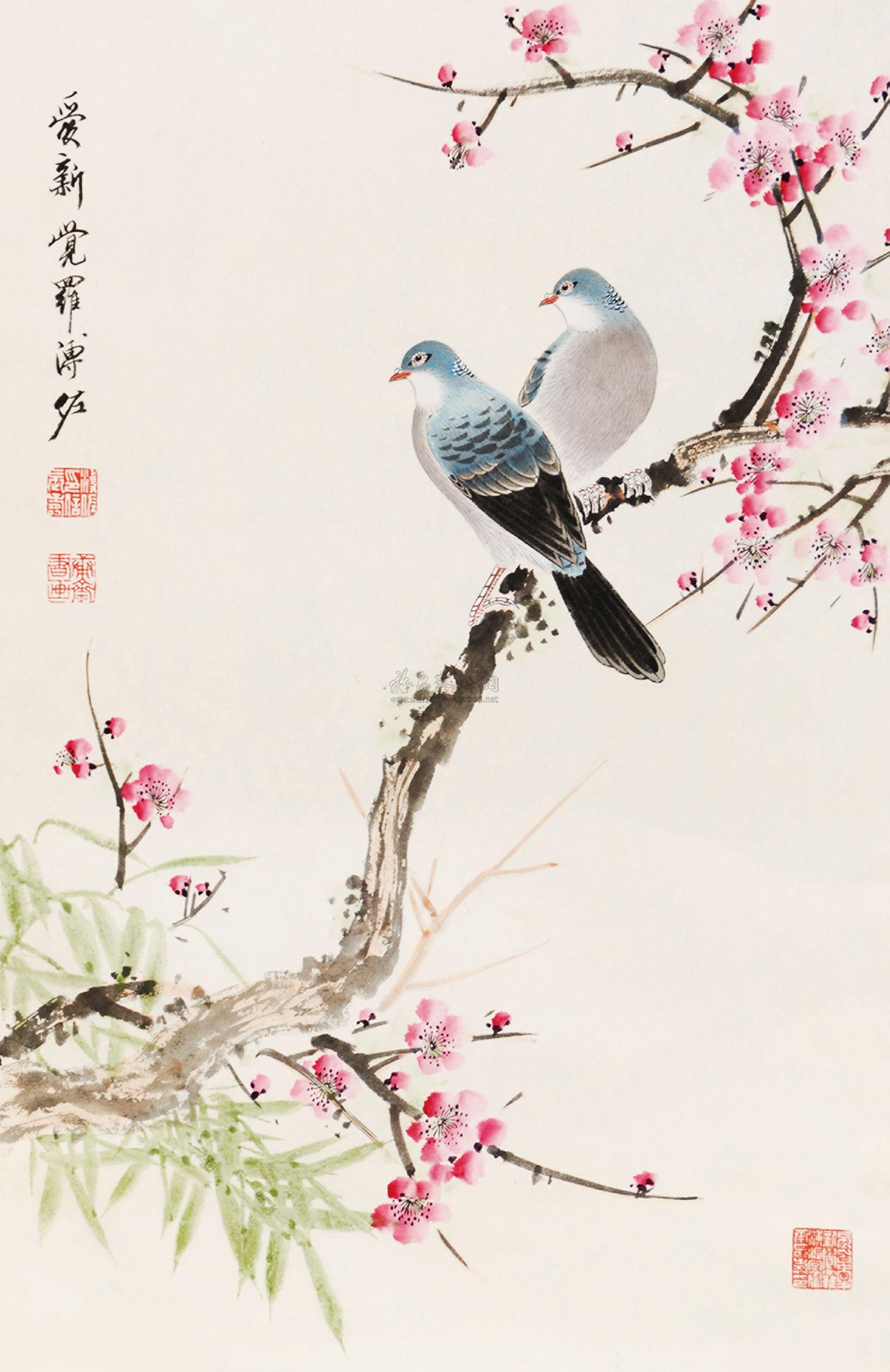 【花鸟 镜心 设色纸本】拍卖品_图片_价格_鉴赏_绘画_雅昌艺术品拍卖