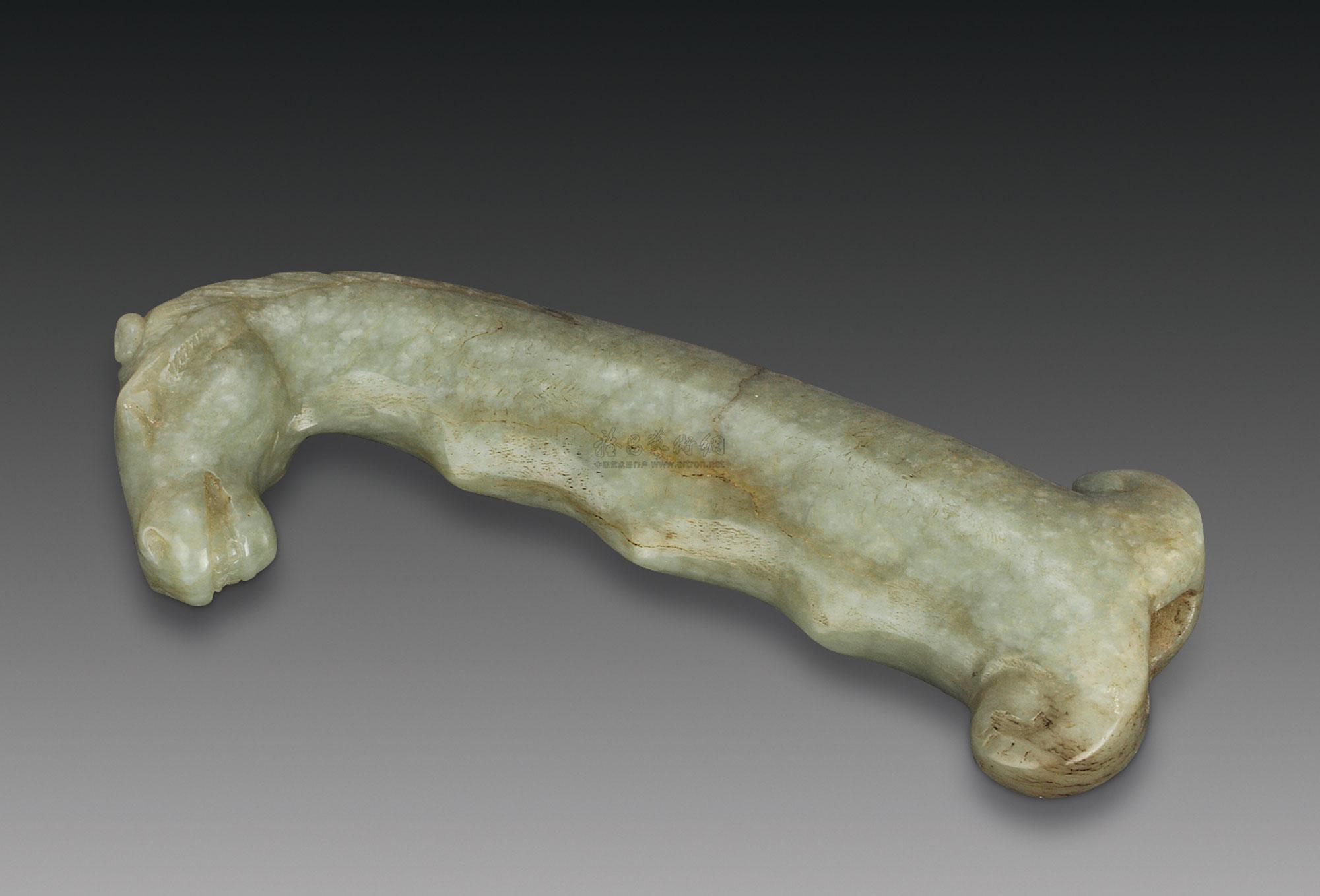 0681 清乾隆 痕都斯坦玉马首匕首