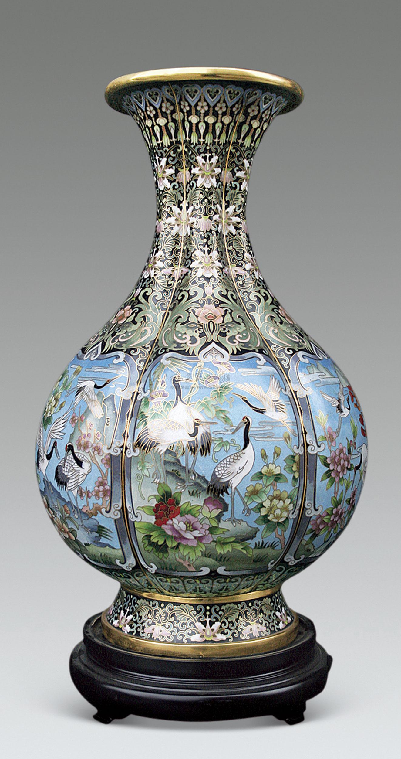 0085 景泰蓝六瓣瓶