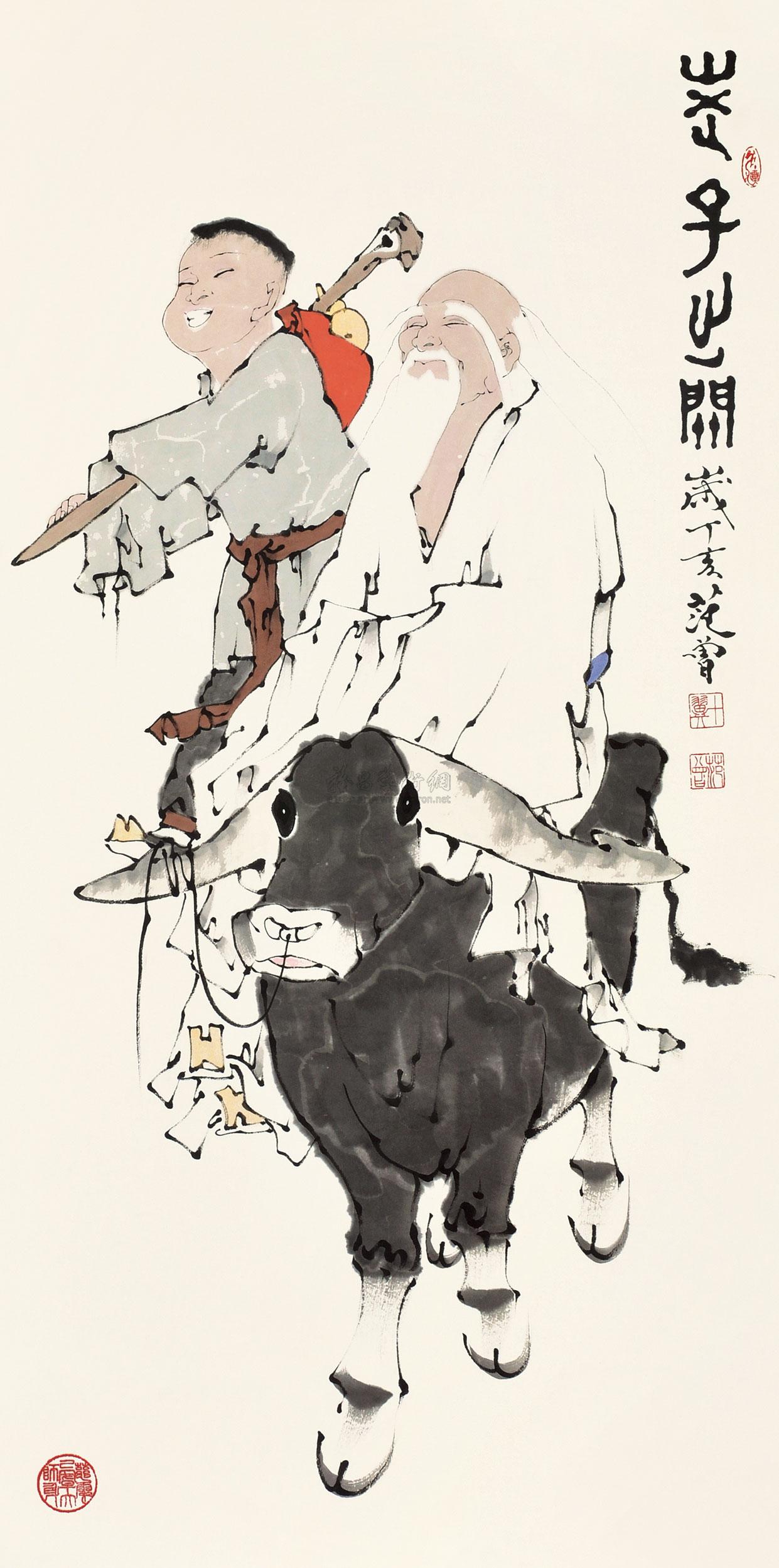 0030 丁亥(2007)年作 老子出关 镜心 纸本
