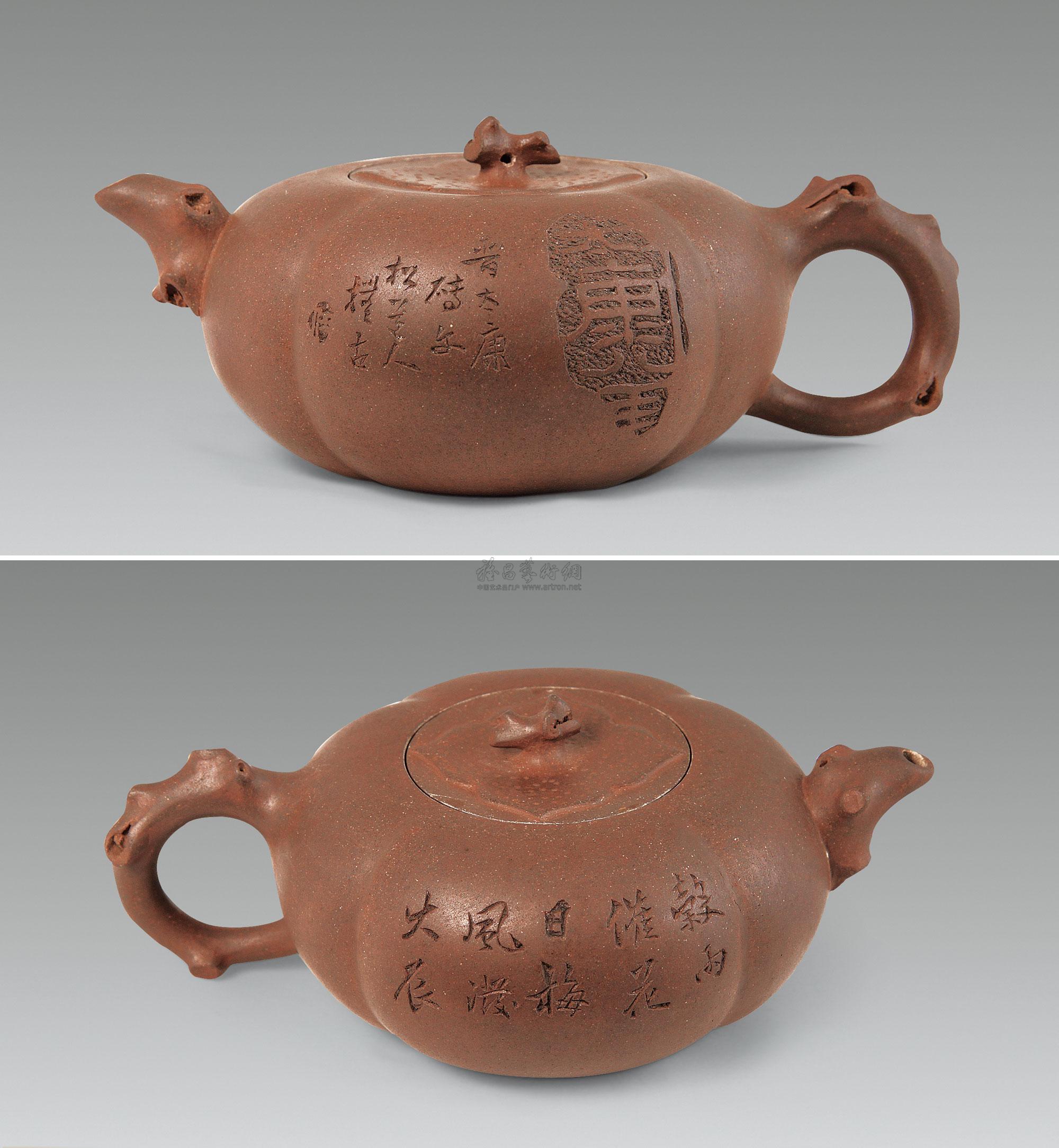 0375民国裴石民紫砂福寿壶