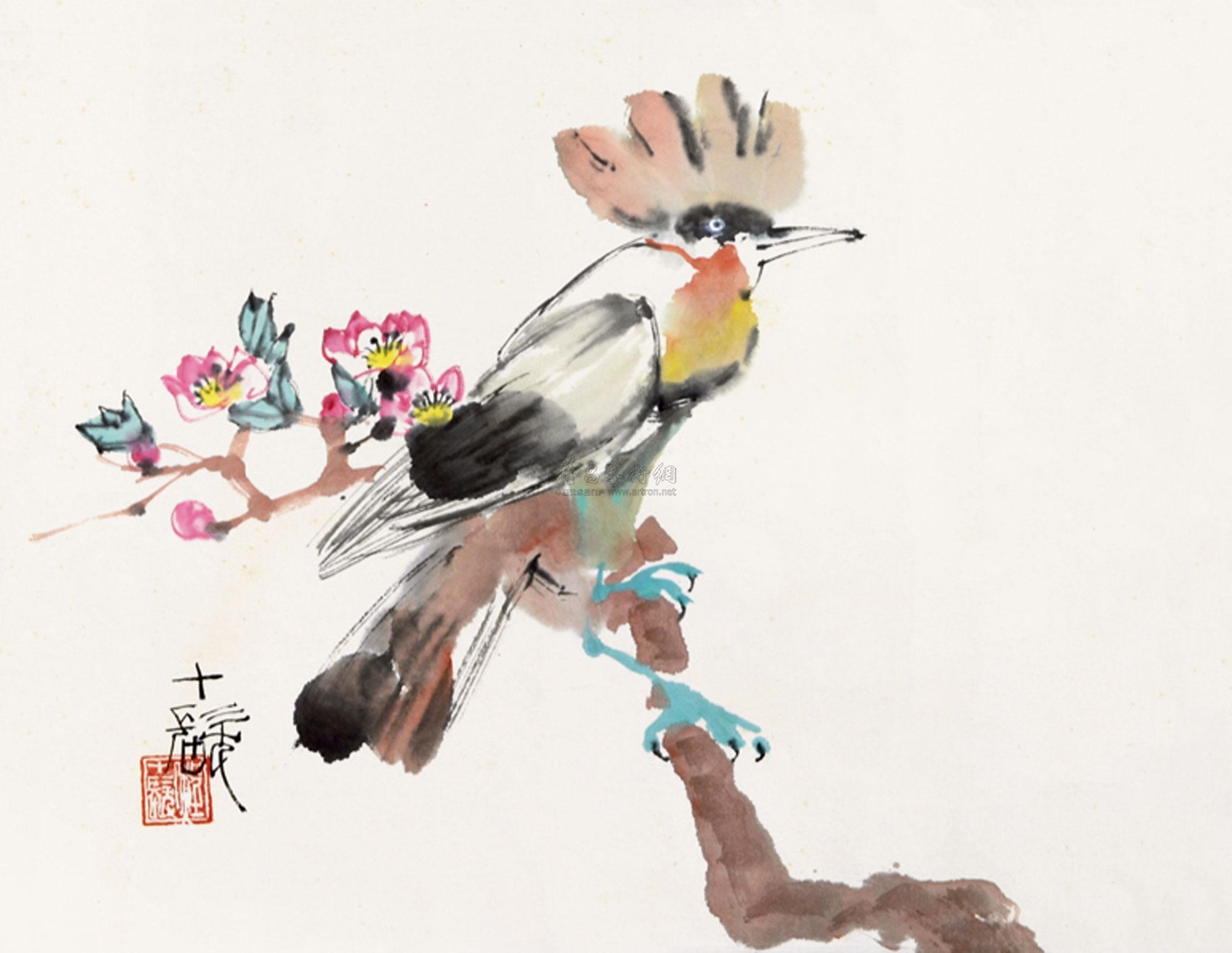 【《翠鸟》 镜心 纸本】拍卖品_图片_价格_鉴赏_绘画_雅昌艺术品拍卖