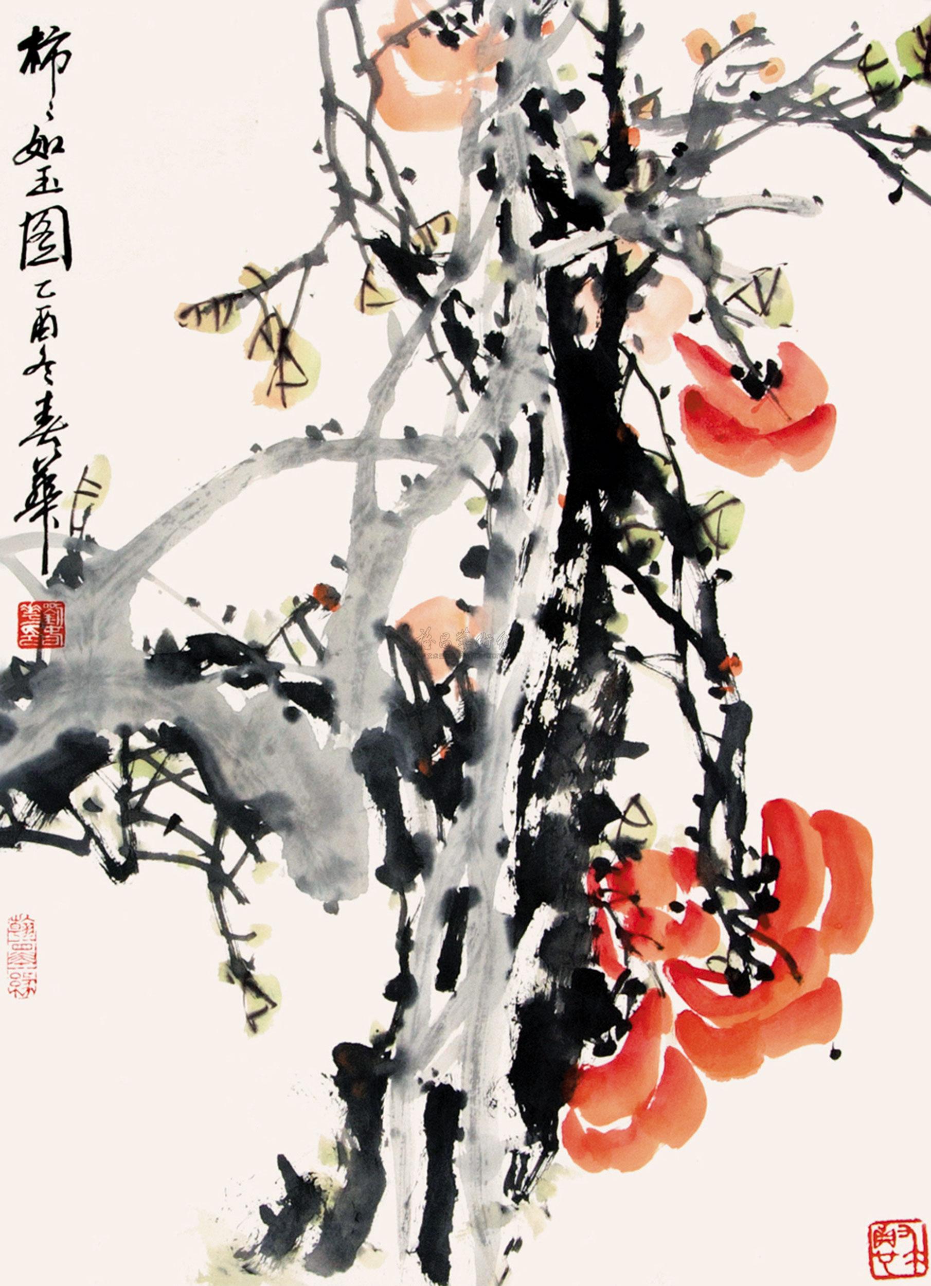 0030事事如意镜心纸本