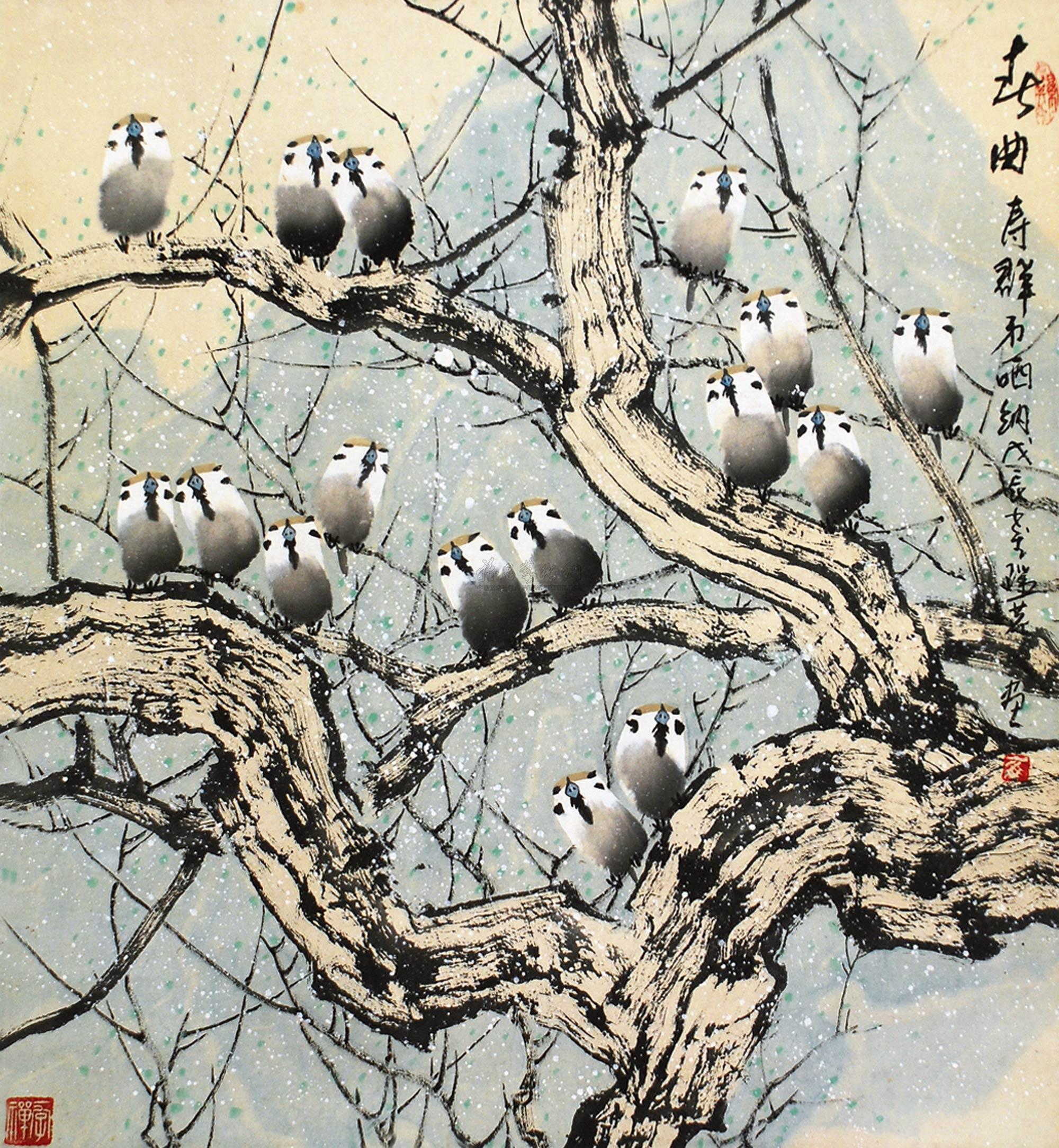 0323春趣立轴纸本