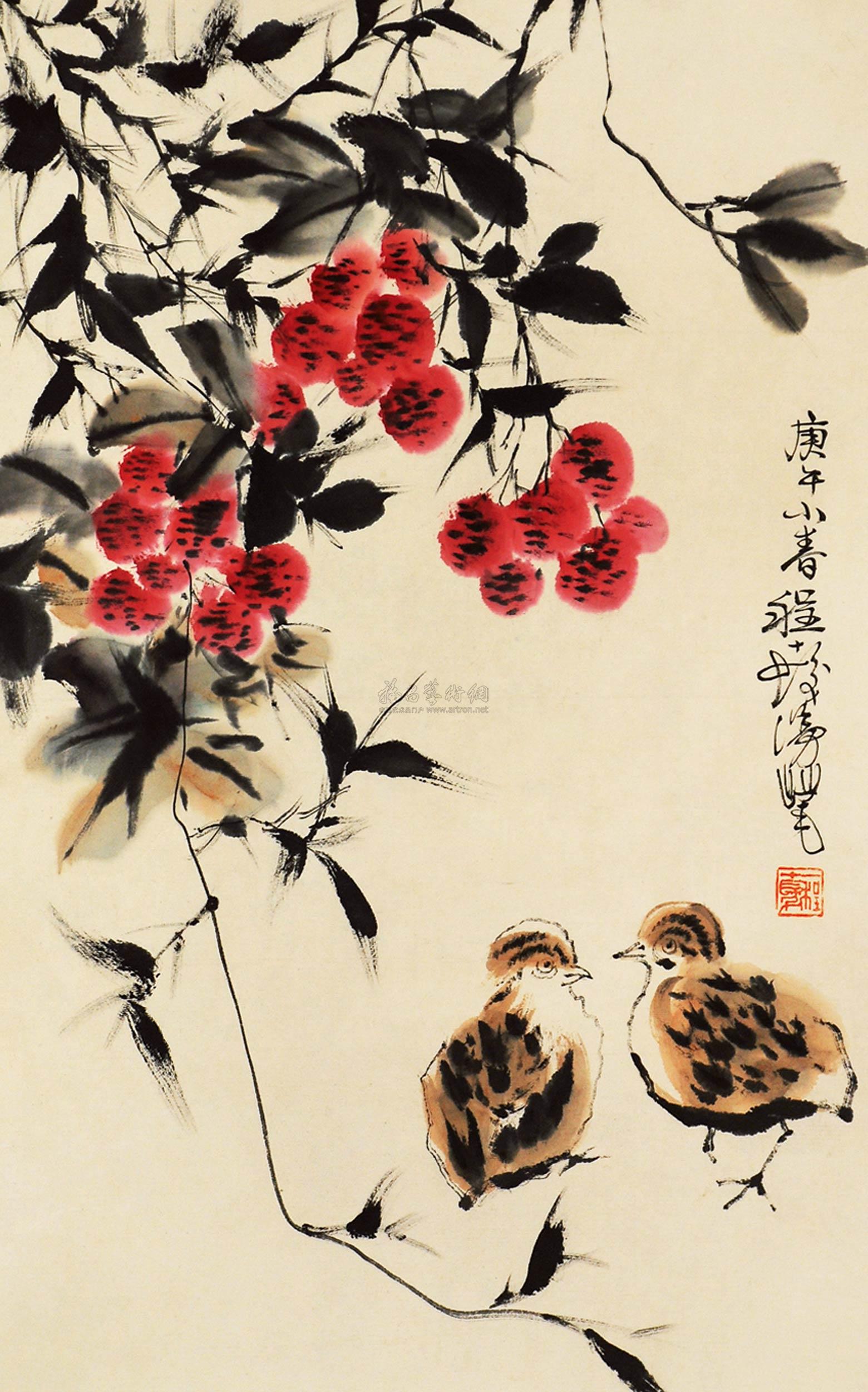 0628荔枝立轴纸本