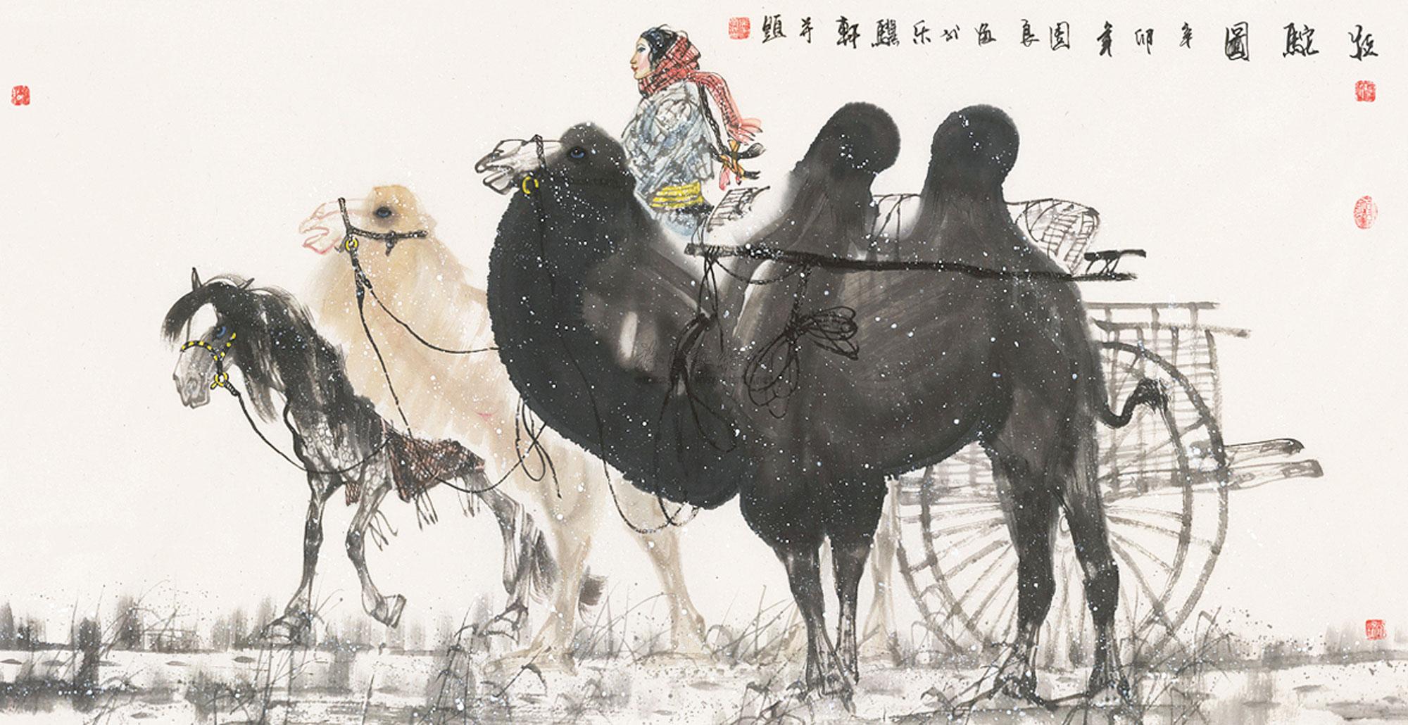 古画骆驼图片