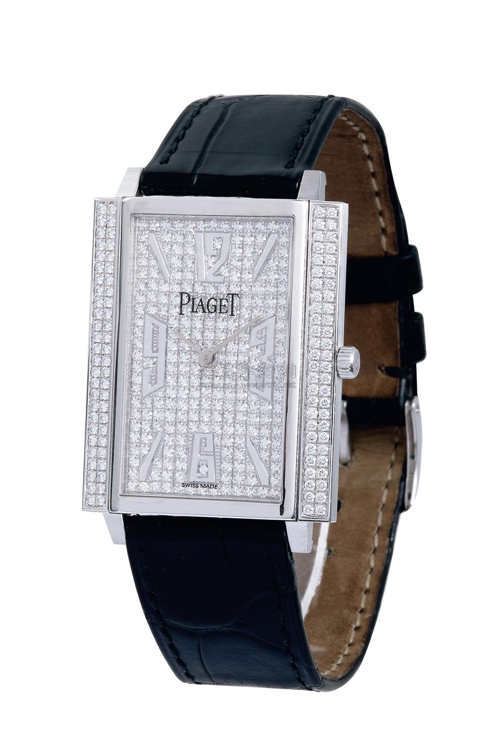 0092 伯爵 black tie 1967 18k白金后镶钻石圈 钻石面手动上炼皮带