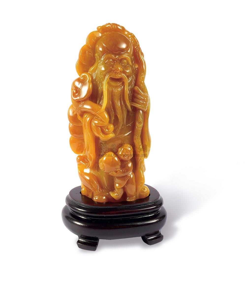 0396 黄翡翠"寿星公"摆件