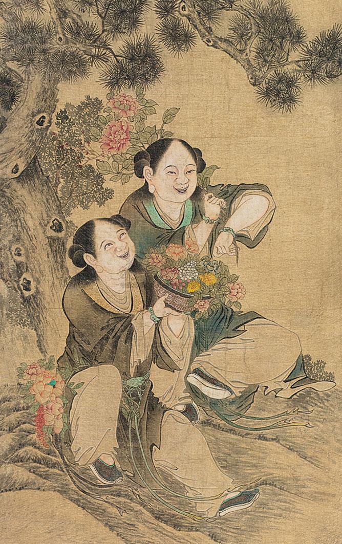 0895 和合二仙 立轴