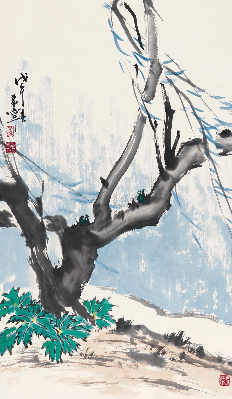 43911978年作春意图立轴设色纸本
