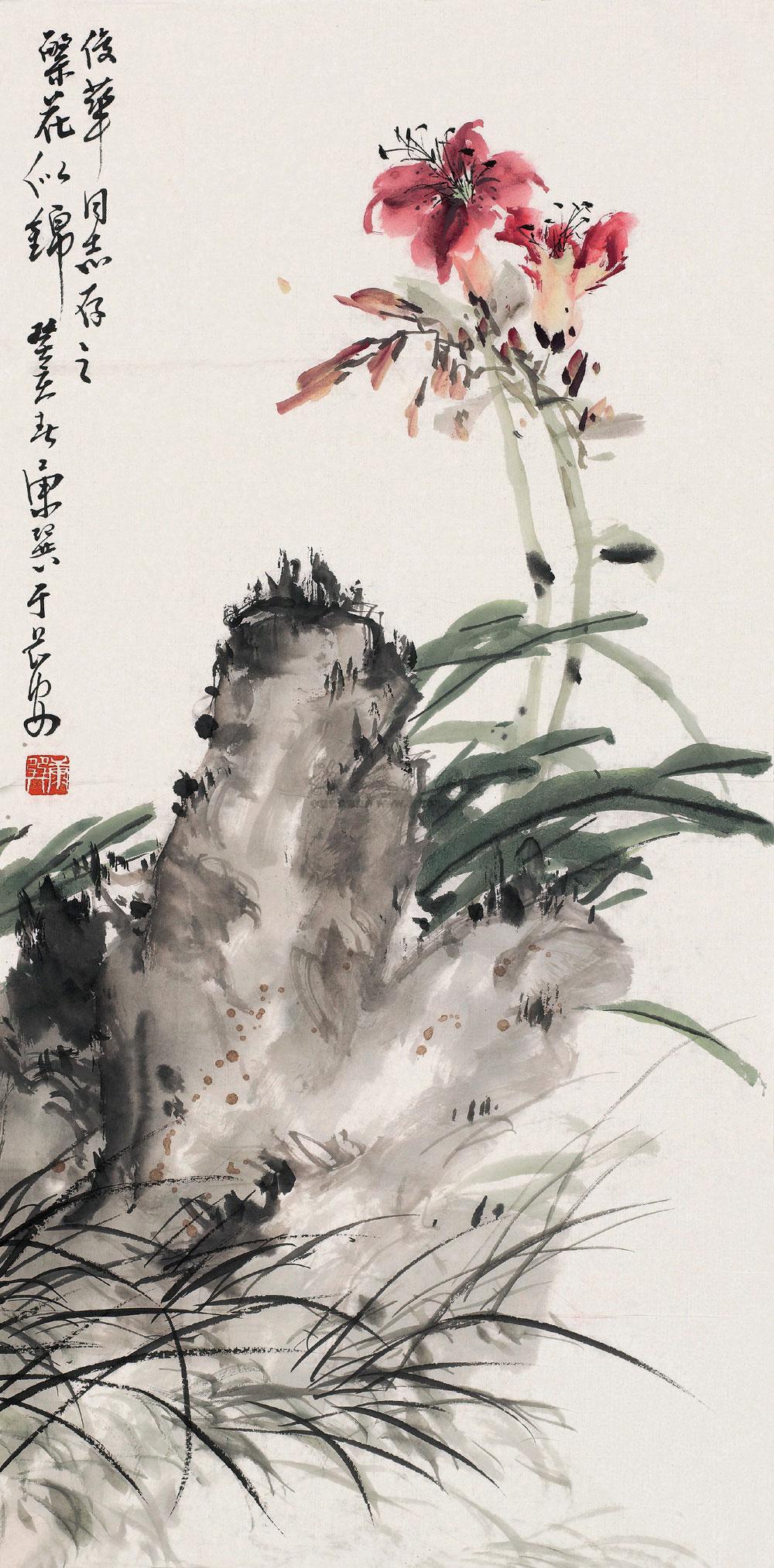 0215花卉立轴设色纸本