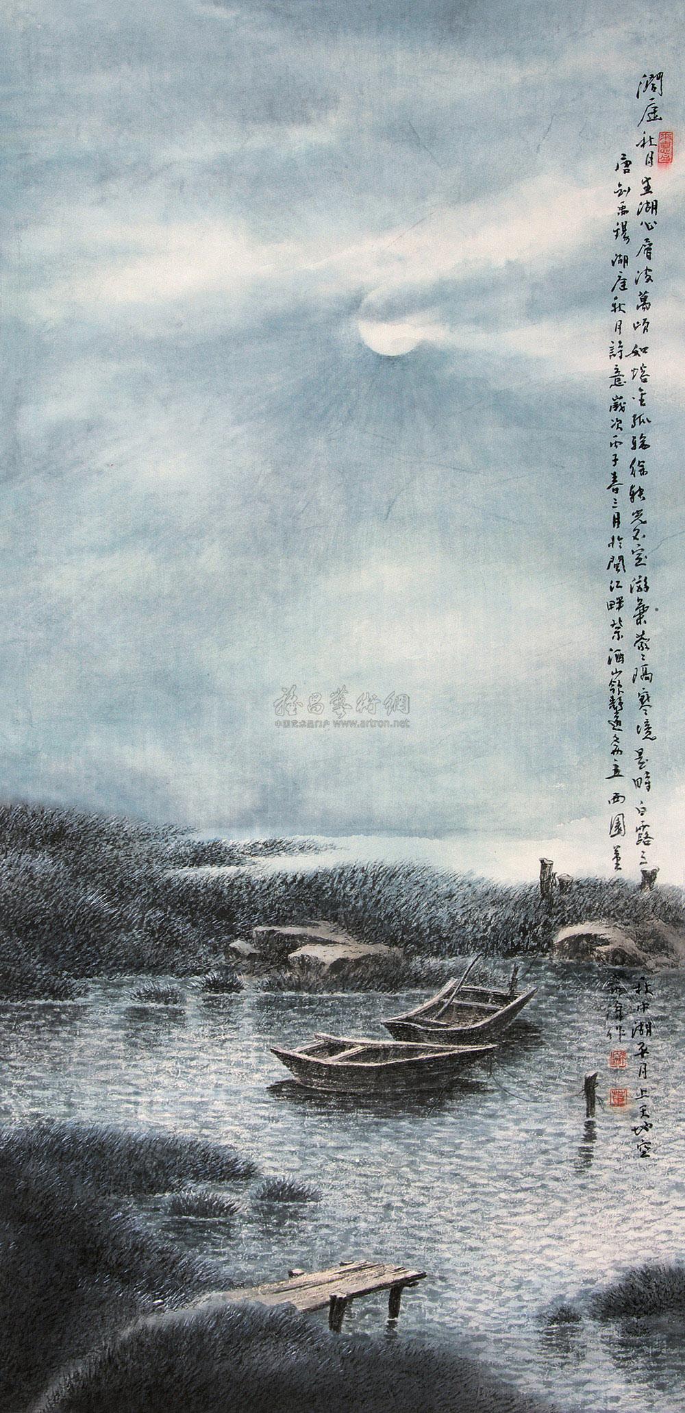 洞庭秋月 立轴 设色纸本】拍卖品_图片_价格_鉴赏_绘画_雅昌艺术品