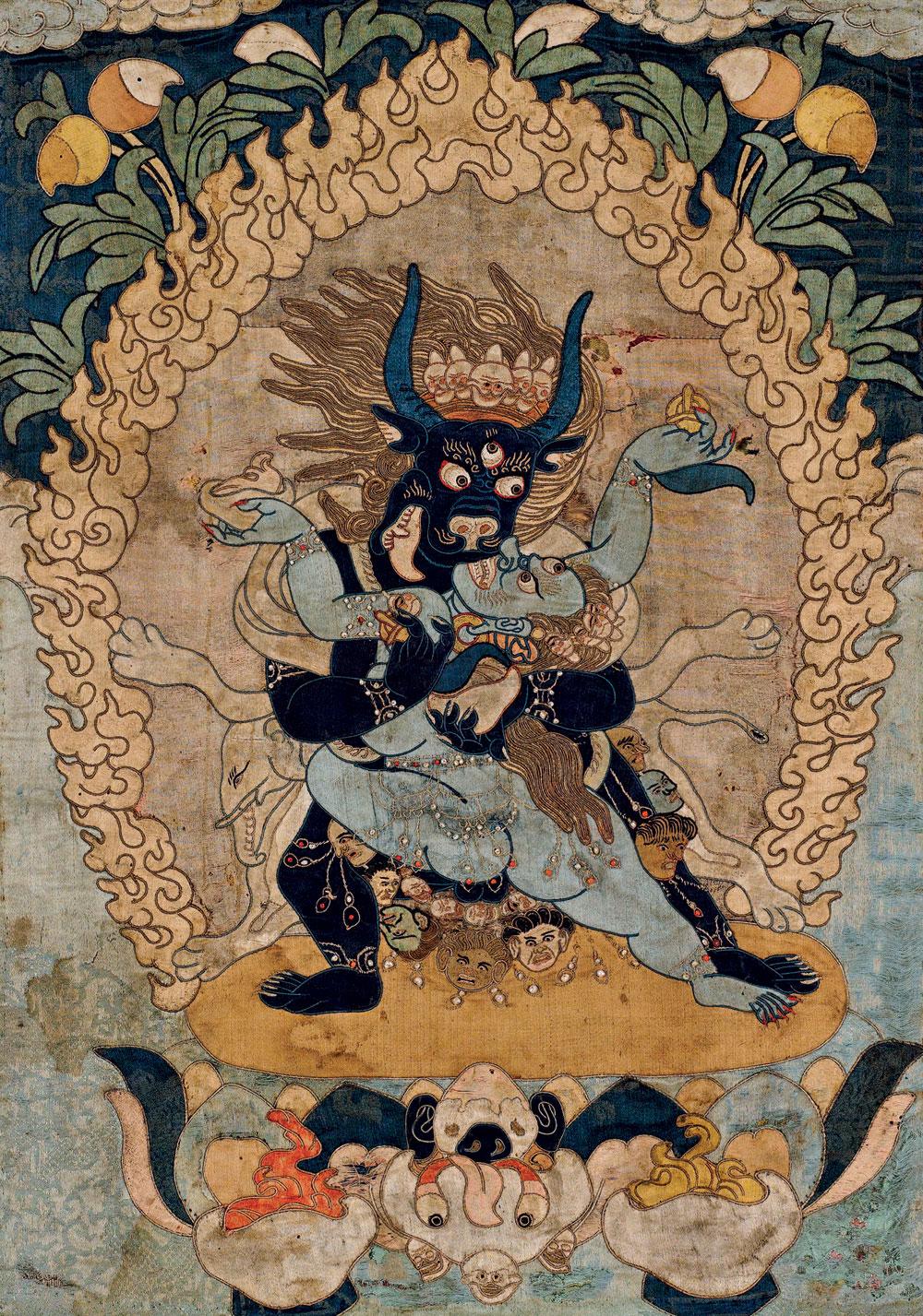 【明 堆绣降阎魔尊唐卡】拍卖品_图片_价格_鉴赏_唐卡_雅昌艺术品拍卖网