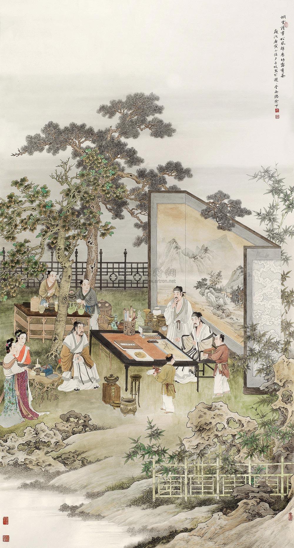 【2010年作 鉴古图 镜心 设色纸本】拍卖品_图片