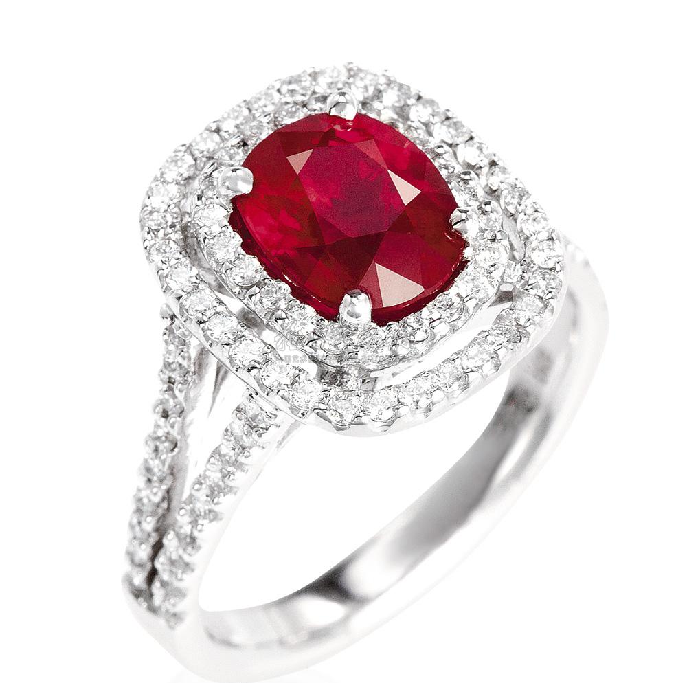 8545209克拉椭圆形红宝石配钻石戒指